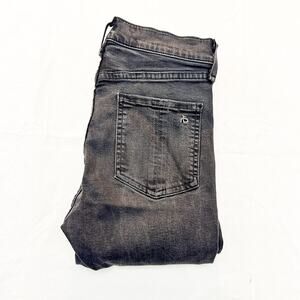 Rag & Bone High Rise Ankle Skinny Black Denim Jeans Zip Fly Size 27